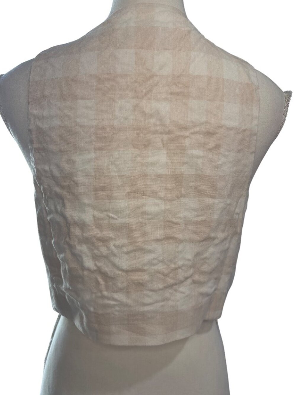 SIMKHAI x RTR Plaid Deb Vest in Beige Medium Womens Sleeveless Tank Top - Picture 7 of 9